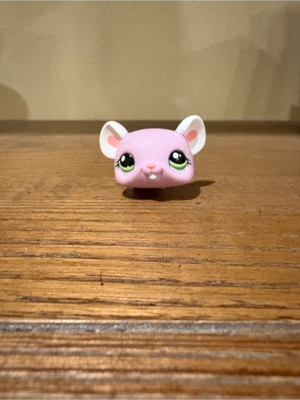 Littlest Pet Shop Pink Mouse Head with Green Eyes